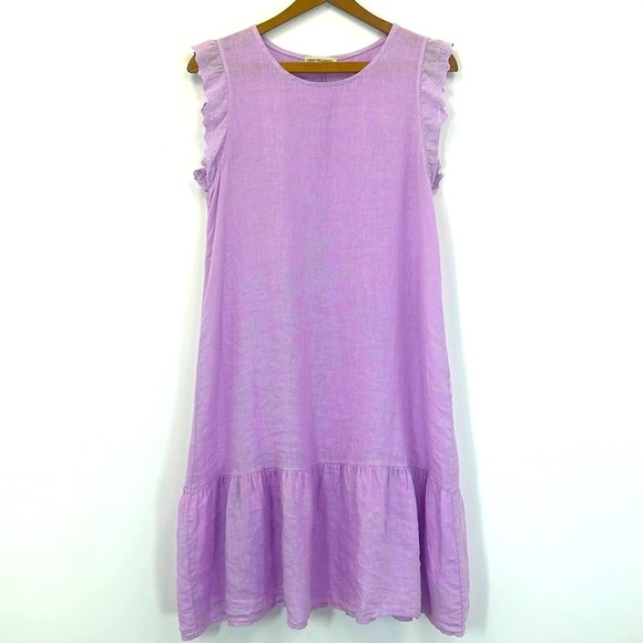 Terzo Millennio Linen Dress Made in Italy Size XS Lilac Purple Resort Vacation - Picture 1 of 10